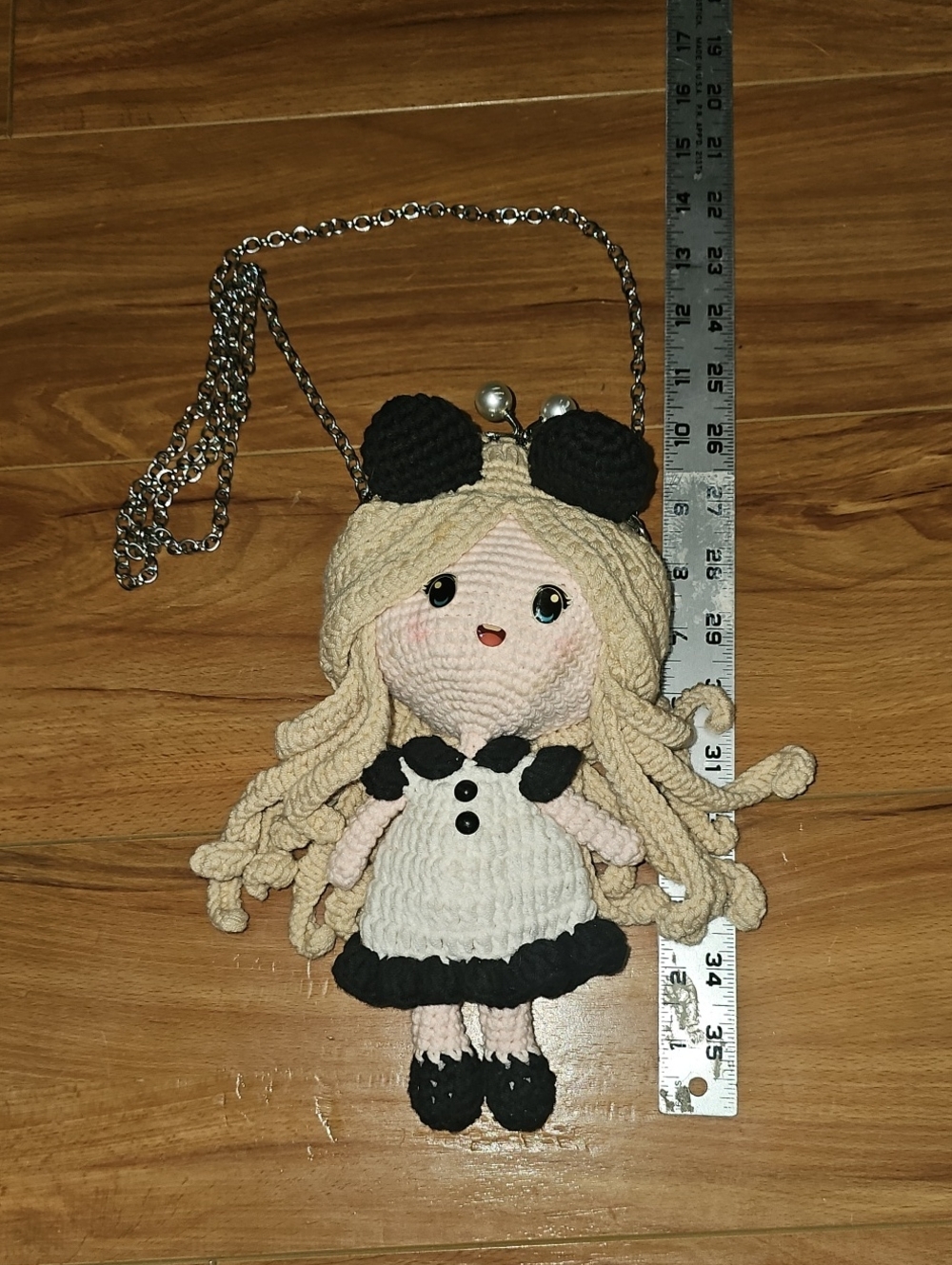 Amigarumi Panda Girl Gothic Maid Doll Bag